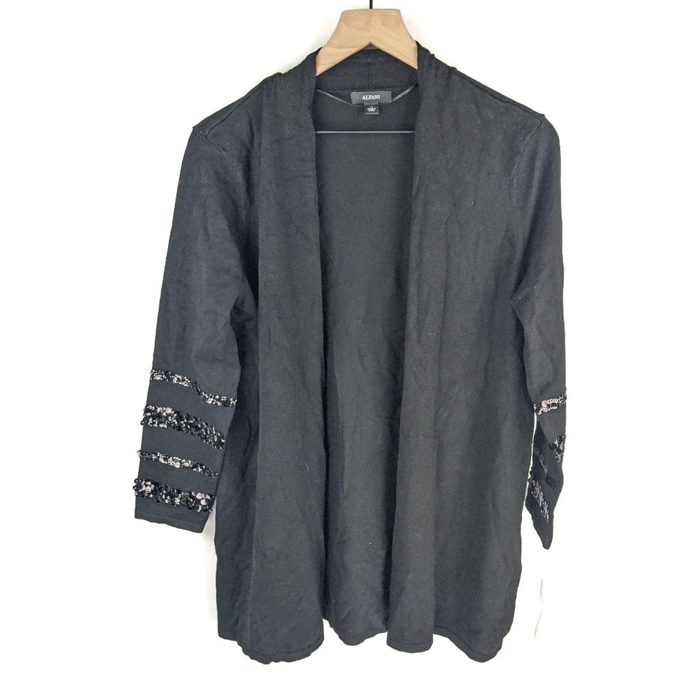 NWT Alfani Deep Black Cardigan Size Petite Large